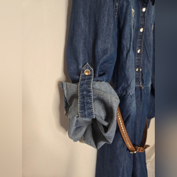 Justice Girls Size 16 Blue Denim Shirt Dress – Stylish & Comfy! - Picture 5 of 8